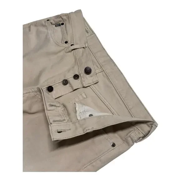 Abercrombie & Fitch Men 34x32 Tan Button Fly Slim Straight Leg Jeans Casual - Picture 9 of 10